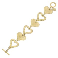 Susan Shaw Linked Heart Toggle Bracelet Heart Toggle Necklace, Susan Shaw, Bracelets For Sale, Toggle Necklace, Toggle Bracelet, 24kt Gold