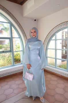 Birthday Outfits For Hijabis, Hijabi Blue Dress, Hijabi Fancy Dress, Butterfly Abaya Aesthetic, Hijab Soiree Dresses 2024, Formal Dress Hijab, Hijabi Graduation Dress, Halal Prom Dresses, Hijab Dress Prom