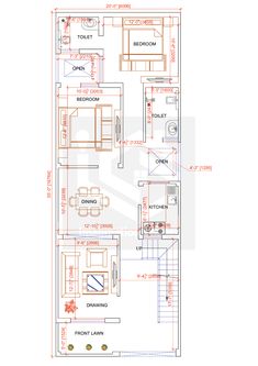 the floor plan for an apartment with three bedroom