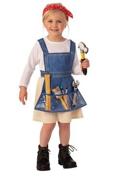 Dress With Apron, Handy Woman, Work Aprons, Costume Parties, Halloween Event, Unisex Baby Clothes, Preschool Outfits, Mom Help, Halloween Costumes For Kids