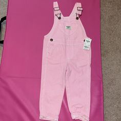 Pinstriped Oshkosh Toddler Overalls Nwt! Super Cute For Spring/Summer. Toddler Osh Kosh Red Overalls, Toddler Overalls, Kids Bottoms, Pink White, Overalls, Super Cute, Spring Summer, Pink, White