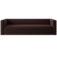 a brown couch sitting on top of a white floor