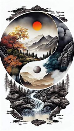 Jing Y Jang, Ying Yang Art, Cer Nocturn, Istoria Artei, Galaxies Wallpaper, Japanese Art Prints, Beautiful Art Pictures