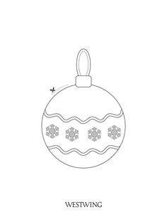 a drawing of a christmas ornament with snowflakes on it and the words westwing