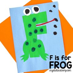 the letter f is for frog made from construction paper