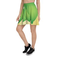 Complete your Tiana inspired running costume and get ready for your next 5K, 10K, Half or Marathon. Great for working out or to add a little pop of magic to your outfit.This fit and flare skirt is made from moisture wicking fabric, 82% polyester and 18% spandex. Skirt hits mid-thigh and it slightly longer in the back, giving it a full look, perfect to twirl in! The comfortable waistband is high waisted, making it comfortable to run in or hop around the parks. Pairs perfectly with our matching cr Running Skirt, Frog Princess, Running Skirts, Running Costumes, Fit And Flare Skirt, Full Look, Who Said, Training Shoes, Moisture Wicking Fabric