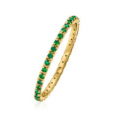 Ross-Simons - .36 ct. t. w. Emerald Eternity Band Ring in 14kt Yellow Gold. Size 8. RS Pure. Modern designs that complete your outfit and complement your personality. Lush .36 ct. t. w. emeralds trail this delicate 14kt yellow gold eternity band with a vibrant shimmer. At 1/16" wide, you can mix, match and stack with other rings to create your own unique combination. Emerald eternity band. Emerald birthstones are the perfect gift for May birthdays. May Birthdays, Emerald Eternity Band, Gold Eternity Band, Emerald Birthstone, May Birthday, Eternity Band Ring, Eternity Band, Eternity Bands, Mix Match