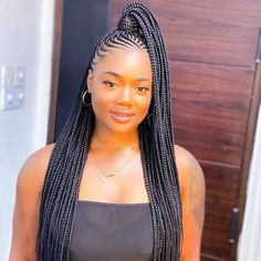 Cornrow Ponytail, Cornrows Braids For Black Women, Individual Braids, Feed In Braids Hairstyles, African Hair Braiding Styles, Long Box Braids, Box Braids Hairstyles For Black Women, Braided Cornrow Hairstyles, Braids Hairstyles Pictures