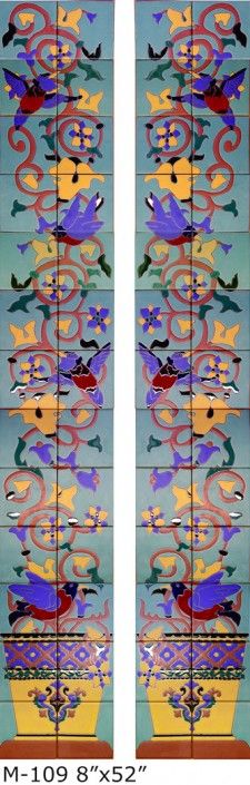 two panels with colorful designs on them