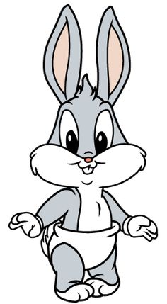 a cartoon rabbit with big ears and large eyes, standing in front of the camera