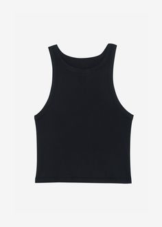 Color: Black Rib cotton blend knit with stretch Slim fit Cropped profile Crew neck Sleeveless tank Unlined 75% Cotton 25% Polyester Machine Wash Cold By The Frankie Shop. Imported The Frankie Shop, Frankie Shop, Black Rib, Sleeveless Tank, Black Tank Tops, Cotton Blend, Tank Top, Slim Fit, Crew Neck