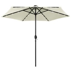 an umbrella with lights on it is shown against a white background and the bottom half has a black pole