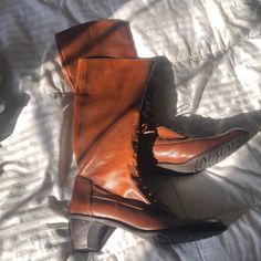 Beautiful Like New Condition Weitzman Boots. These Are Knee High Cognac Brown Leather Boots. Only Worn Once Or Twice. Low Heel Rubber Bottoms For No Slip. Size 11 Women’s. Size 11 Heels, Stuart Weitzman Shoes, Brown Leather Boots, Shoes Heels Boots, Low Heels, Stuart Weitzman, Cognac, Shoes Women Heels, Leather Boots