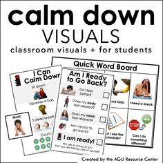 a poster with the words calm down, and pictures of people in different places on it