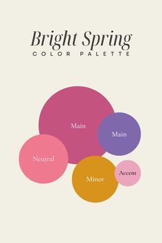 the color scheme for bright spring, which includes four different colors and three different names