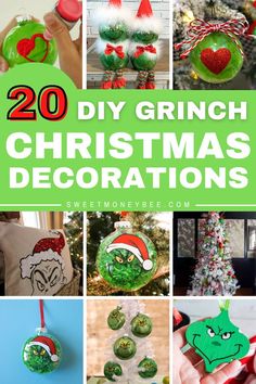 20 diy grinch christmas decorations that are easy to make and fun for kids