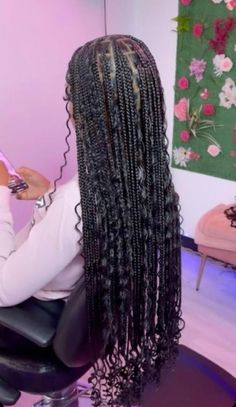 knotless, braids, easy hairstyles, hairstyles, girl hairstyles, long braids Goddess Braids Hairstyles, Pretty Braided Hairstyles, Hairdos For Curly Hair