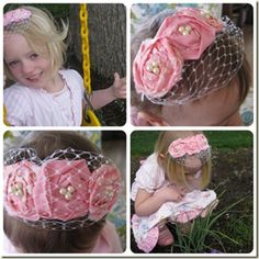 think we could make this for Nattys Easter bow? Birdcage Headband, Crafty Flowers, Rosette Headband, Sew Mama Sew, Children Dress, Easter Bows, Easter Fashion, Hat Tutorial, Free Sewing Patterns