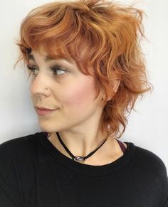 Shullet Hairstyles: Embrace Short Hair with Stunning 16 Ideas - Opentimehours.com Copper Mullet Hair Short, Pixie Haircut With Long Sides, Short Textured Shag, 90s Shag Haircut Short, Short Shullet Hairstyles, Shullet Hairstyles Short, Shag Undercut, Short Shullet, Copper Mullet