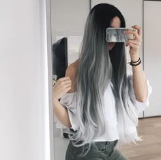 Smokey Gray Hair, Smokey Gray Hair Color, Grey Ombre Hair, Gray Hair Color, Cabello Hair, Silver Hair Color, Ombre Hair Color, Dye My Hair, Hair Dye Colors