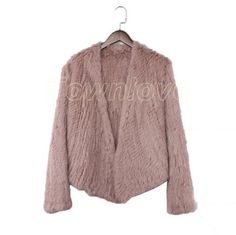 #ad Find ideas and inspiration for Wome's 100% Real Rabbit Fur Jacket Hand Knitted Casual Short Cardigan Top Coat, Fashion womens jacket Elegant V-neck Winter Outerwear, Cozy Fitted V-neck Outerwear, Chic Winter V-neck Blazer, Chic V-neck Winter Outerwear, Chic V-neck Outerwear For Winter, Winter Long Sleeve Blazer For Cold Weather, Casual Open Front Winter Blazer, Fitted V-neck Winter Outerwear, Rabbit Fur Jacket