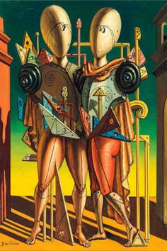 Fashion by Giorgio de Chirico Hector and Andromaca Printed on Canvas Hector And Andromache, Human Emotions, Pop Artist, Exhibition Poster, Canvas Texture, All Art