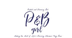 the words peb girl written in blue ink on a white background with black writing