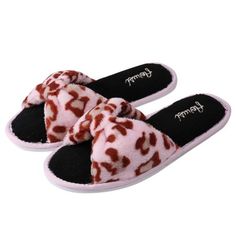 The Leopard Cozy Slipper keeps feet pampered and comfortable all day with a sculpted foot bed that helps ensure natural alignment with every step. Slide your foot into these easy on-and-off slide slippers. Try out the unmatched comfort of our signature Memory Foam foot beds. Size: US Women Size 9.  Color: Pink.  Gender: female.  Age Group: adult. Leopard Slippers, Open Toe Slippers, Outdoor Spa, Slide Slippers, Leopard Fashion, Slippers Cozy, House Shoes, Pink Leopard, Leopard Pattern