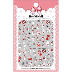 Cre8tion Nail Art Sticker Christmas Full set 26 Styles : C01-C23 & H01, H02, H03 NOTE : Full Set Orders may take an additional business day to pack and ship. All colors are not guaranteed to be available. If some colors are out of stock, we will try our best to acquire them. If it is not available, we may refund the missing items at the promotion price. Subsitution may not be available. If a large quantity is not available from the full set, we will notify you by email and by phone. Stickers For Christmas, Acrylic Nail Liquid, Xmas Nail, Nail Foils, Natural Nail Care, Christmas Nail Stickers, Christmas Tree Snowman, Gel Nail Extensions, Sticker Christmas