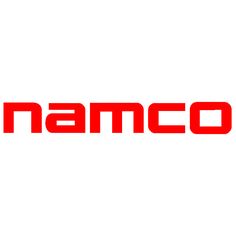 the namco logo is shown on a white background with red letters and an image of a