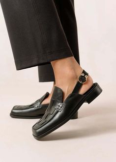 Alohas Abe braided loafer - black Chic Loafers With Woven Sole For Workwear, Woven Leather Loafers For Work, Shoes For, Black Leather Loafers