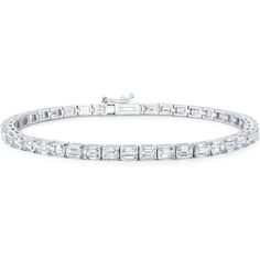 Ninacci Platinum 7 East to West Style Tennis Bracelet with 10.79 Carats Emerald Cut Diamonds Everyday Accessories, Tennis Bracelet Diamond, Emerald Cut Diamonds, Gia Certified Diamonds, Tennis Bracelet, Unique Charms, Emerald Cut, Timeless Beauty, Prong Setting