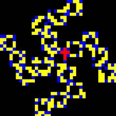 an image of some type of pixel art that looks like it is made out of yellow and blue squares