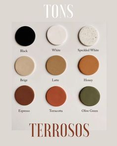 the different shades of terrazzos are shown on this page, with text below