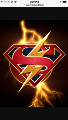 the superman logo with lightning coming out of it