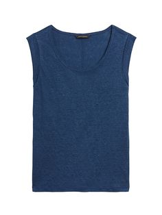 a women's blue tank top on a white background