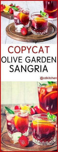 the cover of copycat olive garden sanggraa, with two glasses filled with liquid and