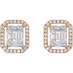 Adorn yourself with these exquisite Anais Grande Studs from RUCHI New York. These earrings feature 1.01 carats of diamonds, elegantly arranged in a baguette and brilliant cut pattern. The diamonds are encased in 18k rose gold, providing a luxurious and timeless feel to the piece. At a length of 0.5 inches, these studs are perfect for adding a touch of glamour to any outfit, whether it be a casual day out or a special occasion. The push back closure ensures that they will stay securely in place, Stunning Earrings, Baguette Diamond, Out Of Style, 18k Rose Gold, Brilliant Cut Diamond, Jewelry Collection, New York, Rose Gold, Yellow Gold