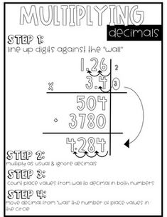 a poster with instructions for multiplying and dividing the numbers in order to make it easier