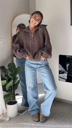 Cute Outfit Ideas | Winter Outfit Ideas | Winter Cute Outfits Dressy, Casual Comfortable Outfits Summer, Chilly Date Outfit, Nice Outfits For Cold Weather, Fall Back To School Outfits College, Comfy Put Together Outfits Winter, Fall Outfits Knit Sweaters, Fall Cold Outfits, Scandinavian Outfit Aesthetic Winter