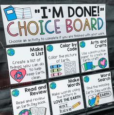 Effective Classroom Management, Class Jobs, Choice Board, Elementary Learning, Early Finishers Activities, Choice Boards, Classroom Management Tips, First Year Teachers, Teaching First Grade