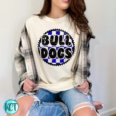 Cute Tees, Bulldog Mascot, School Spirit Wear, School Spirit Shirts, Spirit Shirts, School Pride, School Shirts, School Spirit, Heat Press