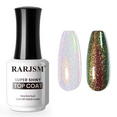 PRICES MAY VARY. 【GLITTER TOP COAT GEL】A Non-Wipe Top Coat with rainbow shell glitter that gives an everlasting shine without the tacky texture. The multi-color glitter takes your manicure to the next level by changing the atmosphere of your base nail color. 【DIFFERENT BASE DIFFERENT EFFECT】Fashion nail art trends can top on any base color, especially in black and dark colors, the shiny effect is more obvious. Compatible with all gel nail polish, our shell glitter top coat gel is suitable for na Nail Polish Clear, Buff Nails, Nail Remover, Glitter Top, Pigment Coloring, Nail Buffer, Rainbow Glitter, Nails Gel, Home Salon