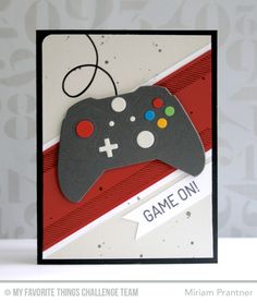 a card with a video game controller on it