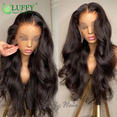 Get that natural look with our Brazilian Human Hair 360 Lace Front Wig! This Remy quality wig is hand-tied with a free-parting style and baby hair for a flawless finish. The 20-inch black body wave texture is perfect for a fashion-forward look. With clip-in and classic bonded attachment options, this wig is suitable for all ages. #NaturalWave #360LaceWig #BrazilianHair #LaceFrontWig #HumanHairWigs #HandTied #BabyHair #BlackHair #BodyWave #RemyQuality #HeatResistant #LUFFYWIG Frontal Wig Body Wave, Color Rubio, Long Human Hair Wigs, 360 Lace Wig, Body Wave Wig, Body Wave Hair, Human Hair Lace Wigs, Brazilian Human Hair, Real Human Hair