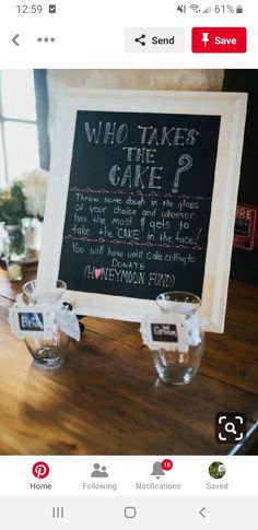 the wedding day checklist is displayed in front of a blackboard with white writing on it