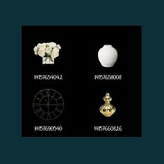 four different types of vases and flowers on a black background, with the words in russian above them