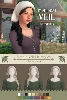 the female avatar is shown with different hair styles and colors for each individual to choose from