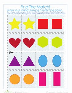 the printable game for kids to play with shapes and numbers, which includes different shapes