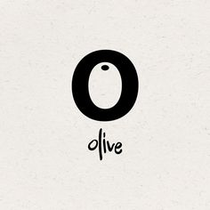 the logo for olive is shown in black and white, with an o on it